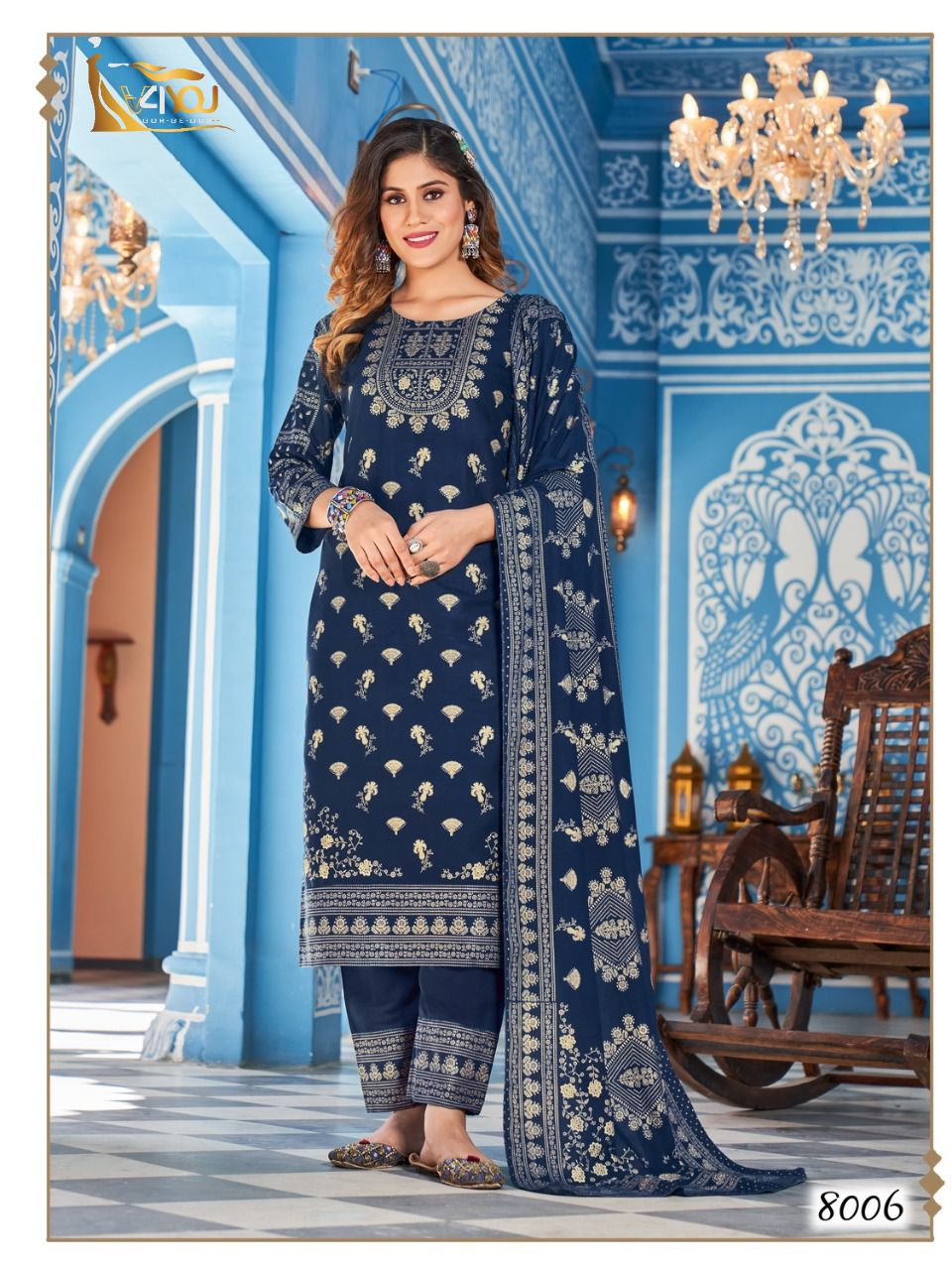 V4you Nykaa Vol 8 Ethnic Wear Wholesale Printed Readymade Suits